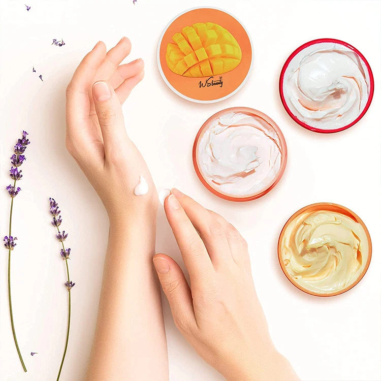 Собственная торговая марка, оптовая продажа, 100% натуральное органическое глубоко увлажняющее Отбеливающее средство для ухода за кожей, масло ши для взбивания тела