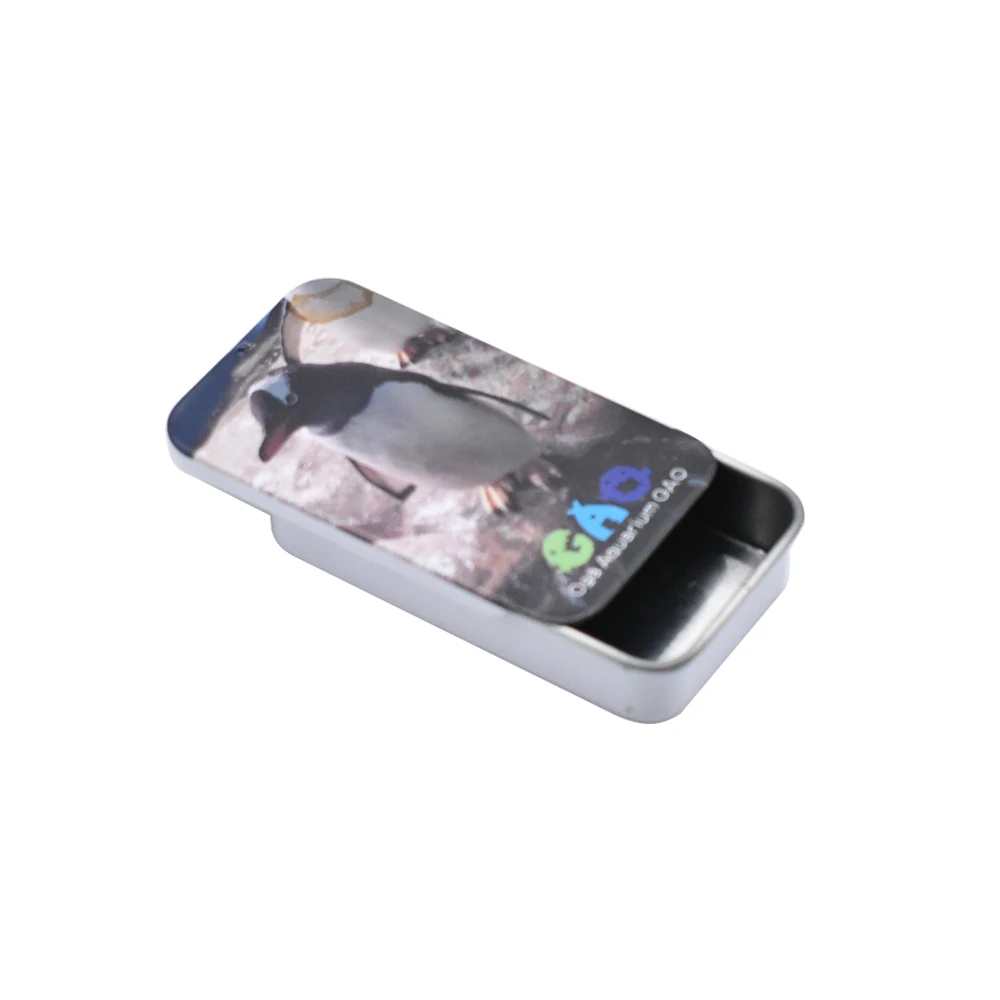 Sliding Lid Pack Mint Storage Candy Metal Tin Box
