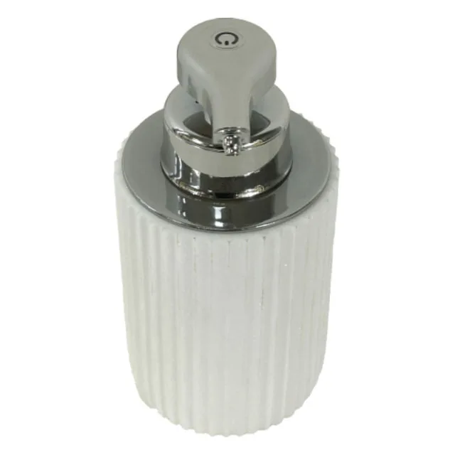 Morden Style White Resin Shower Soap Dispenser Straight Lotion Bottle in Home and Kitchen Soap Liquid Dispenser Air Pump
