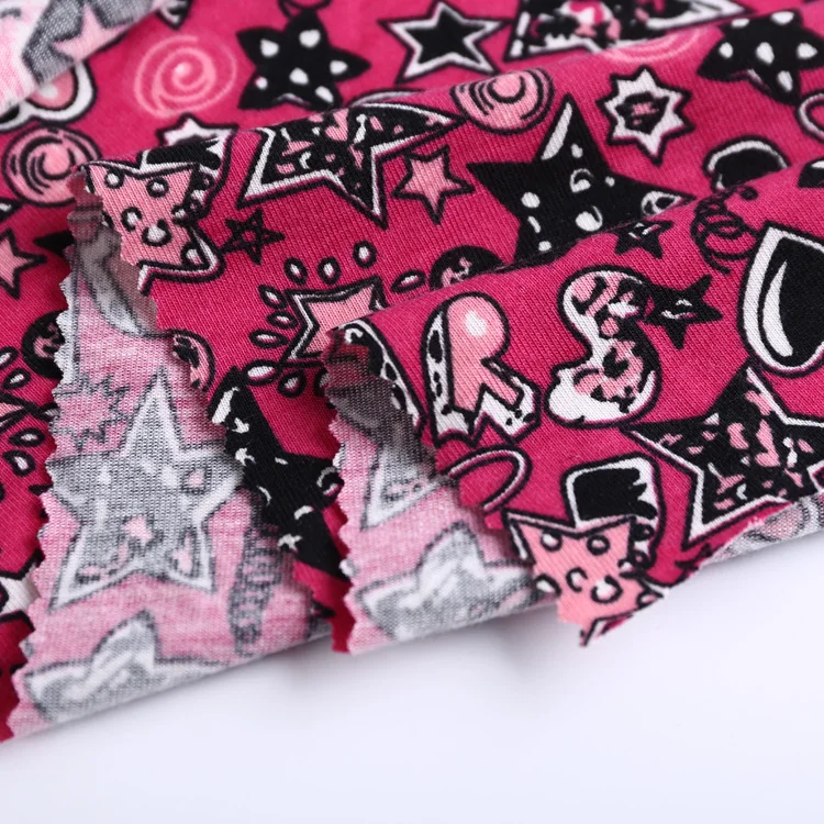 
97polyester 3spandex flower print buy single jersey knitted fabric 