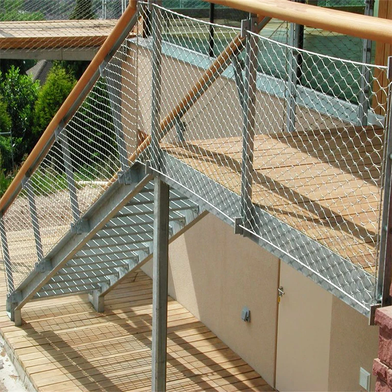 Balustrade SS Rope Mesh Build Guardrail Inox Wire Rope Mesh Metal Partition Stainless Steel Cable Net