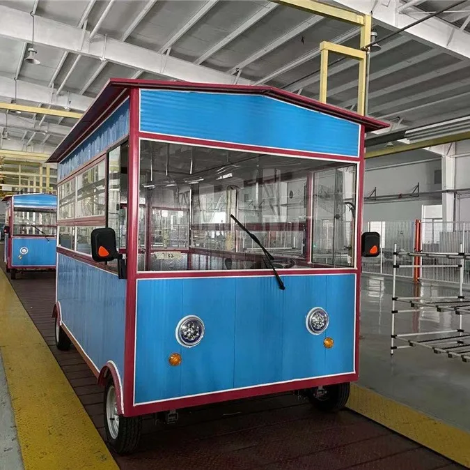 China Factory Mobile Fast Food Cart Snack Self Ice Cream Food Trailer Outdoor Food Truck For Sale