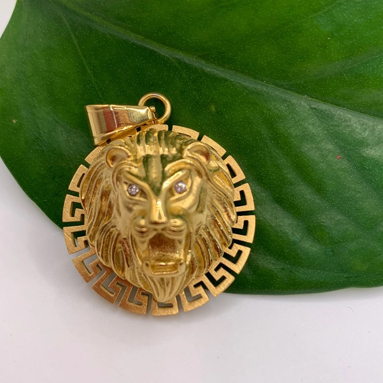 Fashion Fine Jewelry Gold Plated Stainless Steel 18K Lion Head Necklaces Punk Vintage Hip Hop Necklaces for Women Men