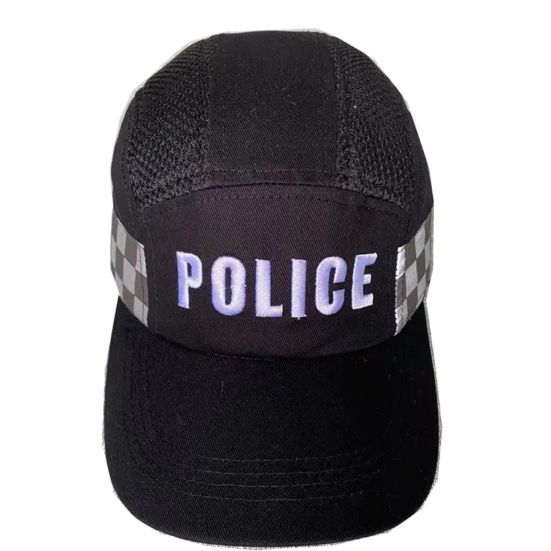 100% cotton black  safety helmet cap for law-enforcement ;  high grade personal protective bump cap EN812