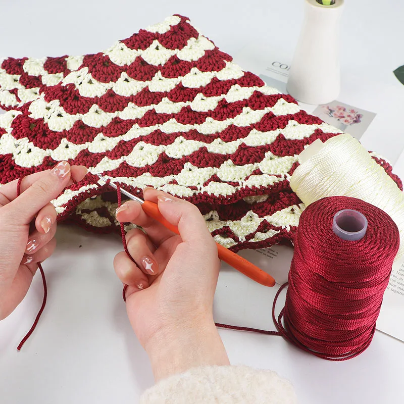 RongMeiXuan 2.5mm 125g pp polypropylene rainbow crochet yarn for hand knitting hat summer cool thread