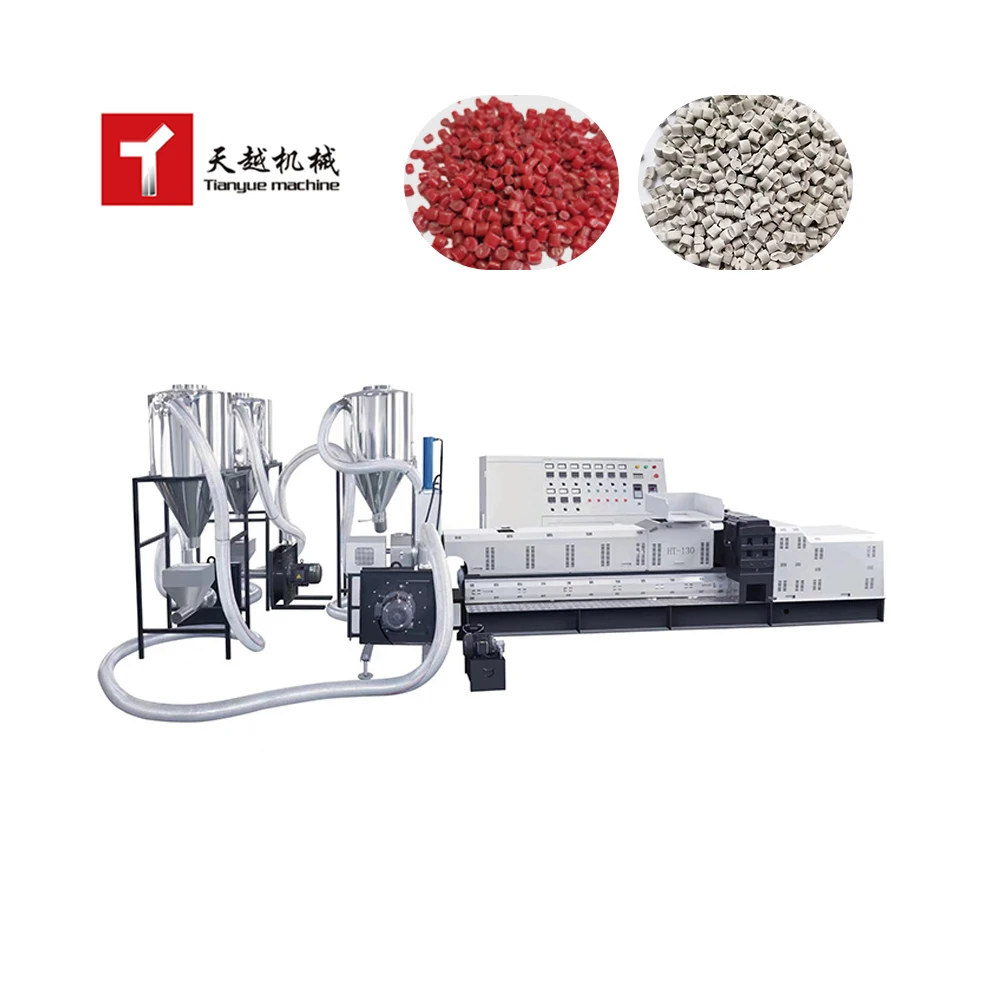TIANYUE China High Yield ABS Pvc Ldpe Hdpe PP Air Cooling Pet Pelletizer Mini Granules Plastic Recycling And Granulating Machine