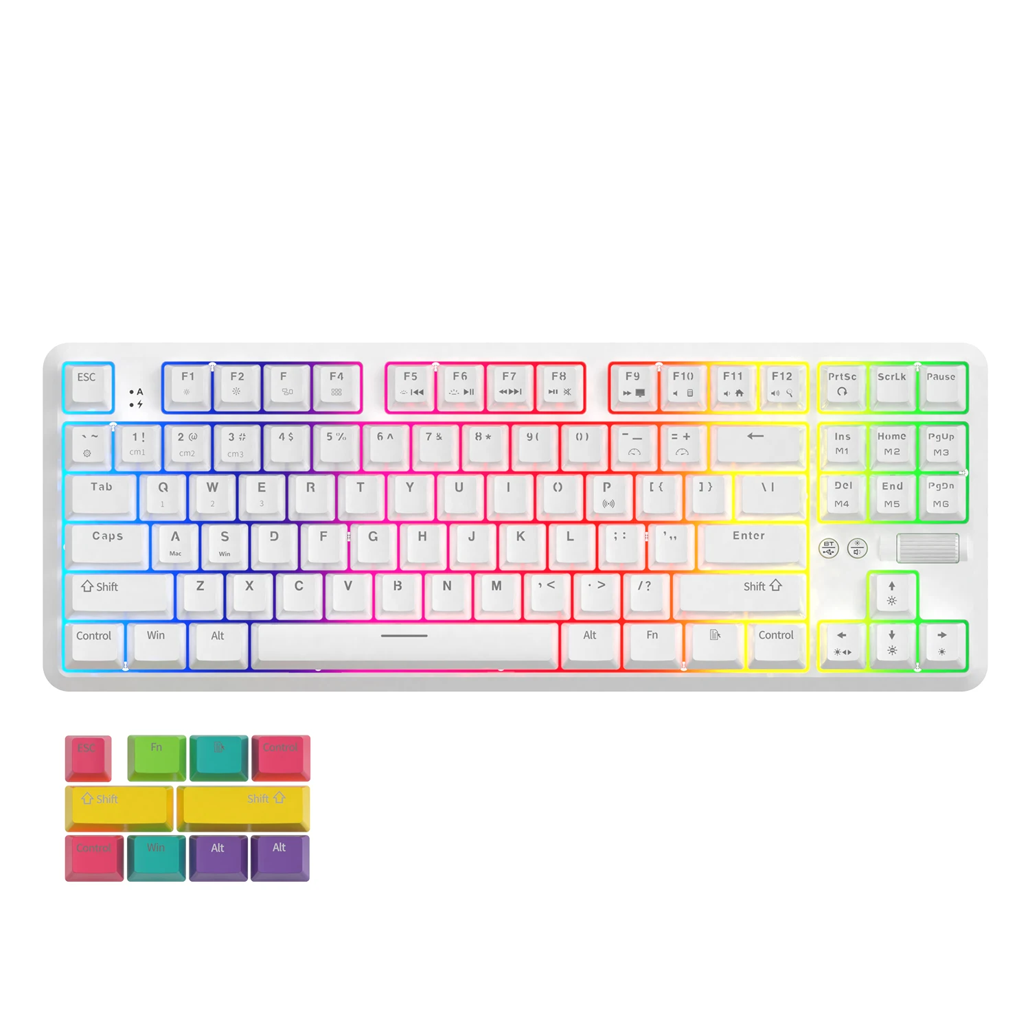 NACODEX K870T 87-key Blue Switch Hot-swappable Programmable mechanical keyboard BT 5.0 wired dual-mode RGB backlight