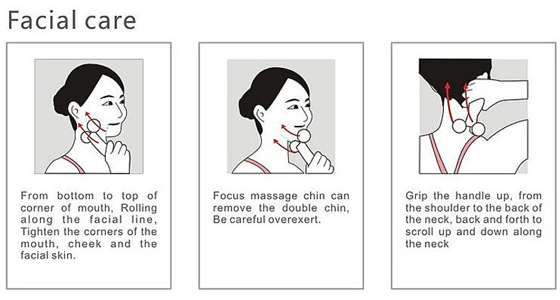 Y Shape 3D Microcurrent 360 Rotation Facial Lifting Beauty Tool Slim Face Massage Roller