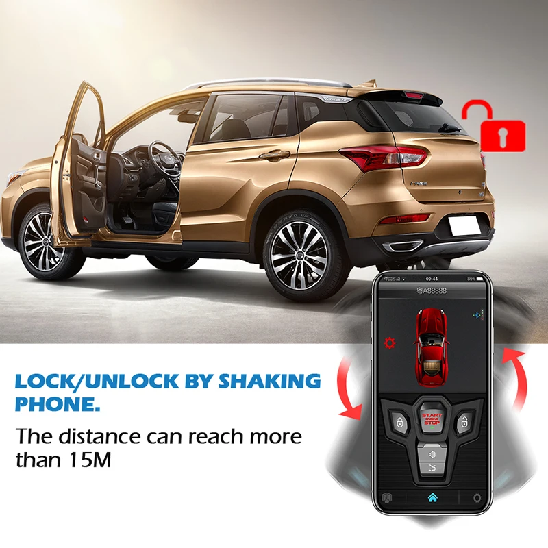 SPY Two-Way Universal Car Alarm System Keyless Remote Control Central Kit App Control Spy Remote Starter Secure Car Security