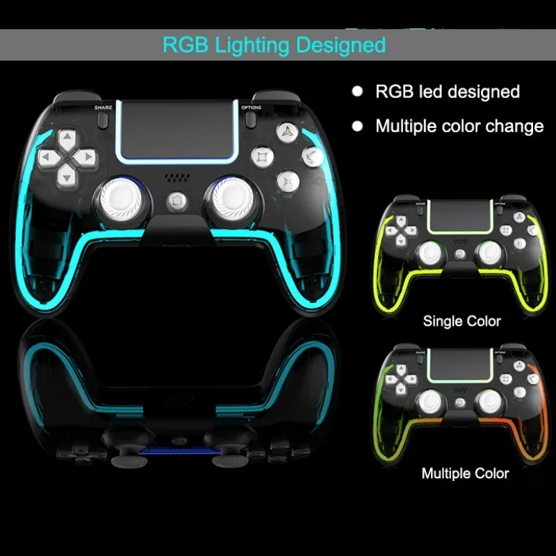 New Dual Vibration Motion RGB Light 3D Joysticks Gamepad Wireless Game Controller For Playstation 4 Ps4 Dualshock4