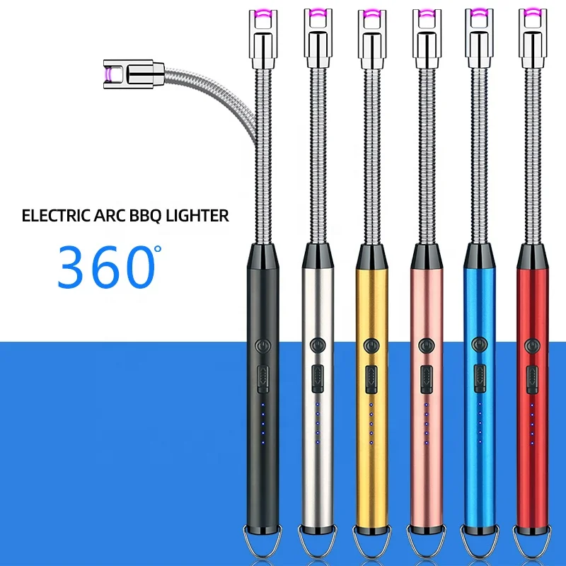 Горячая Распродажа перезаряжаемая плазменная Зажигалка USB металлическая беспламенная для кухонной газовой