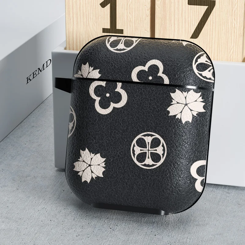 
2021 hottest Airpods Case Luxury Airpads Case for Airpods pro Grid Leather Case 