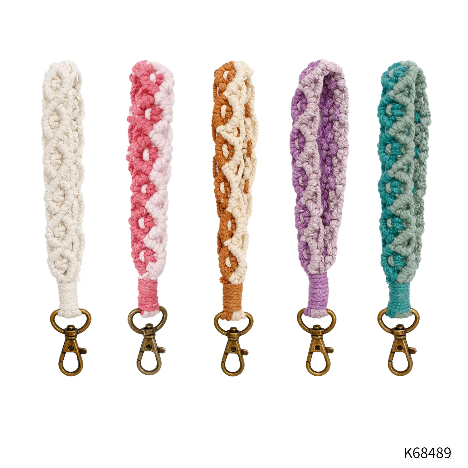 Hand-woven wristband keychain  Europe and the United States  INS wind handmade flowers daisy key accessories