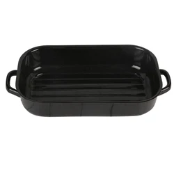 Wholesale black square enamel baking pan custom made baking tray for oven