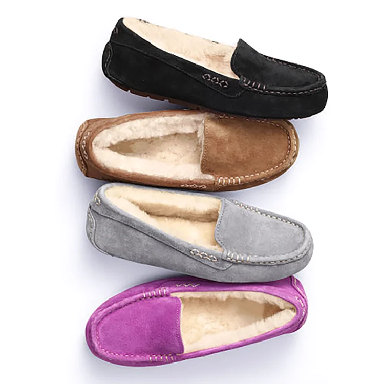 Модные домашние мокасины из мягкой коровьей замши; Лоферы из овечьей кожи; Повседневные тапочки для женщин; Обувь в австралийском стиле