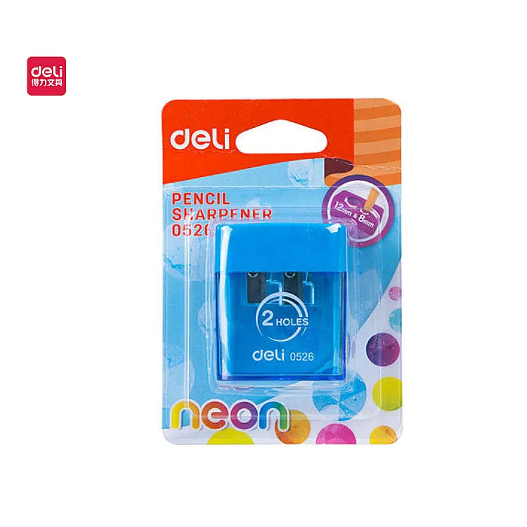 Deli cute pencil sharpener smooth sharpener 2 hole pencil sharpener school stationery