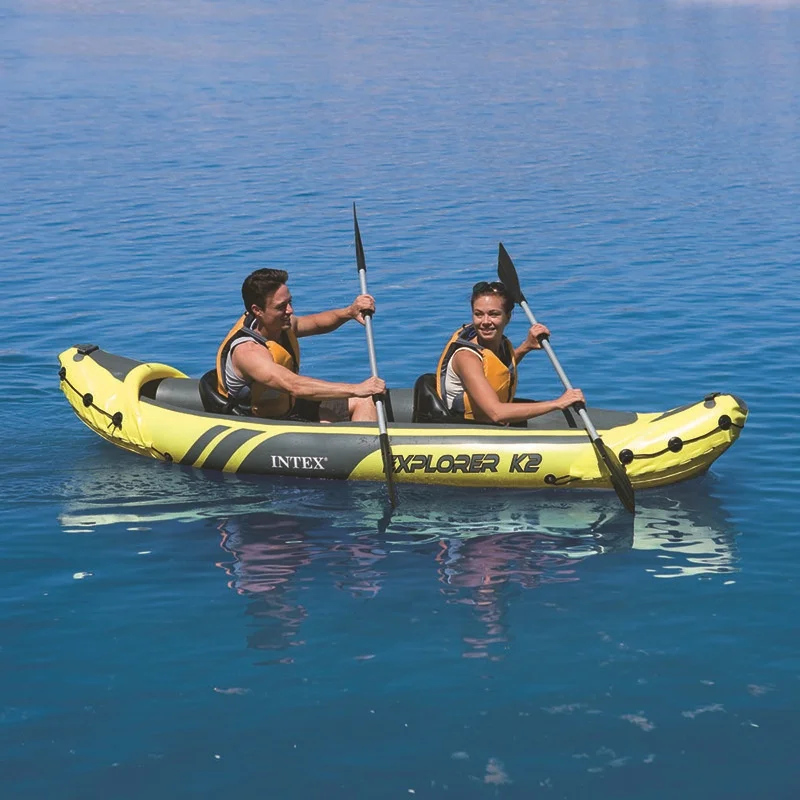 Intex 68307 Inflatable Fishing Boat Kayak Explore K2 Canoe Kayak 2 Man Kayak