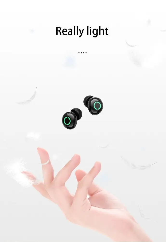 HIFI Stereo Waterproof Earbuds TWS Touch Control Headset Blue tooth 5.0 Wireless Earphones