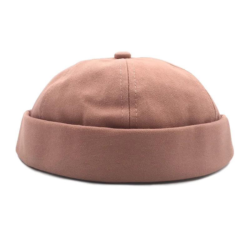 Wholesale Unisex Brimless Baseball Cap Baseball Blank Custom And Adjustable Docker Cap With Vintage Rolled Cuff Brimless Hat
