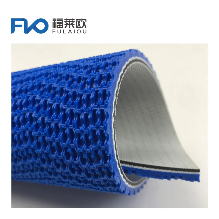 Grass PVC Conveyor Belt Blue Rubber Belt PVC Grip Top Conveyor Belt