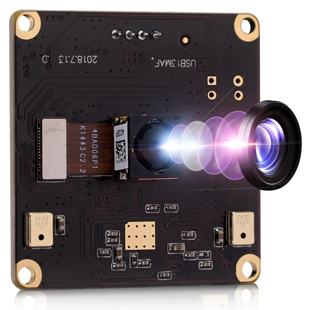 ELP High Definition 13MP No Distortion CMOS IMX214 USB2.0 Mini HD Color Webcam Auto Focus USB Camera Module With Microphone