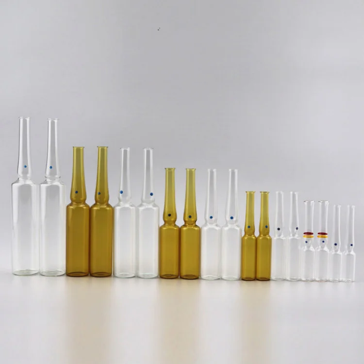 Custom Logo empty 1/2/3/5/10ml glass Medical Ampoule Vial bottle