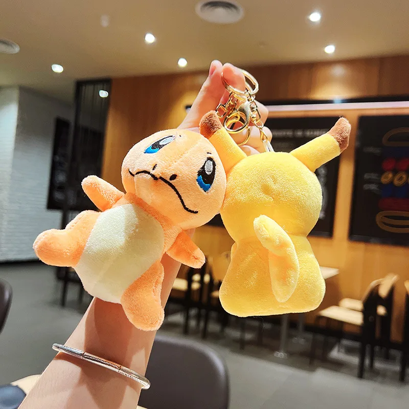 Cute Kawaii Pluch Pendant PikaChu Pokemoned Plush Doll Cinnamon Doll Bag Hanging Keychain Gifts