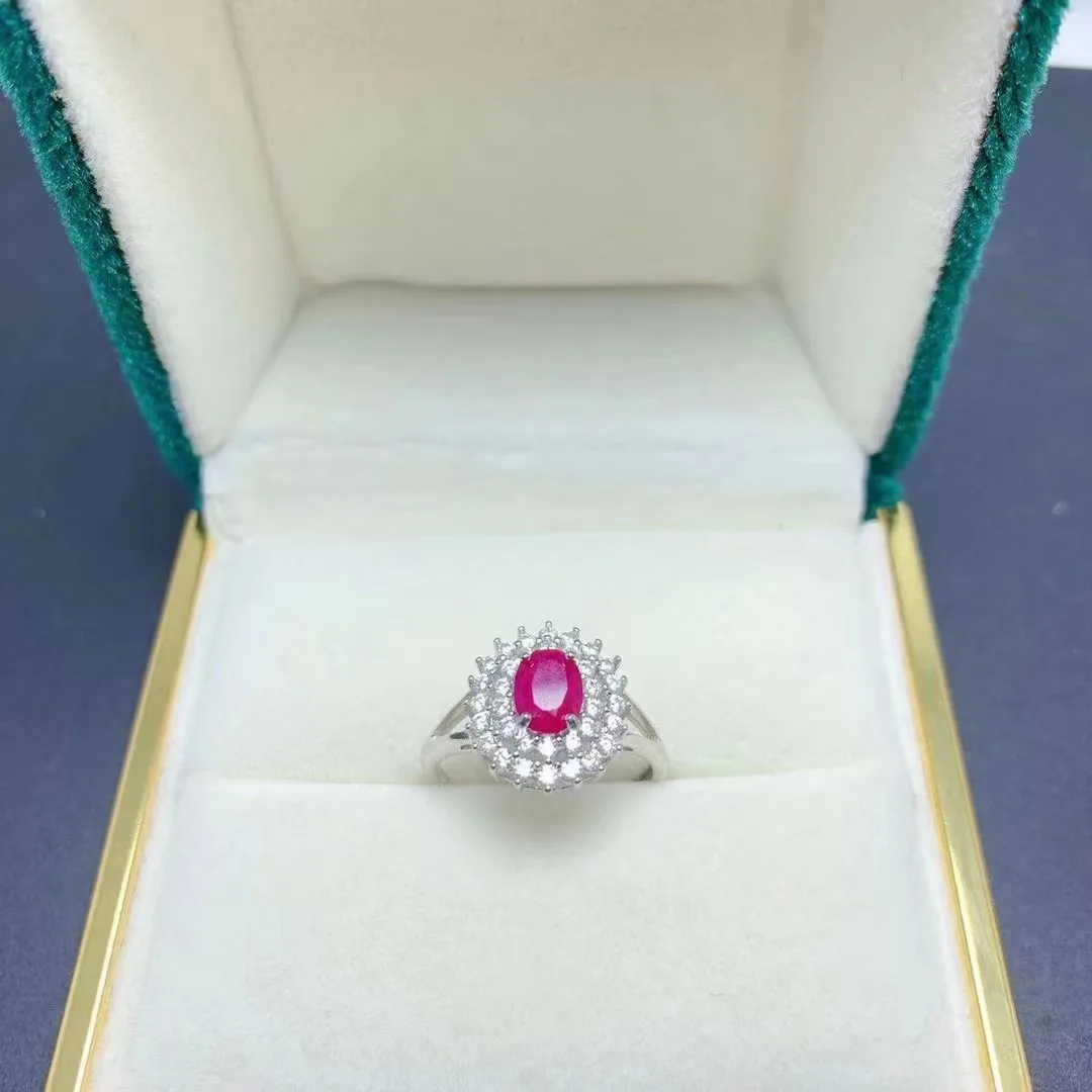 Factory Supply Custom 925 Sterling Silver Handmade Unique Engagement Natural Ruby Rings For Women