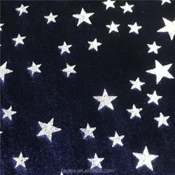Polyester Spandex Silver Shiny Korean Velvet Fabric
