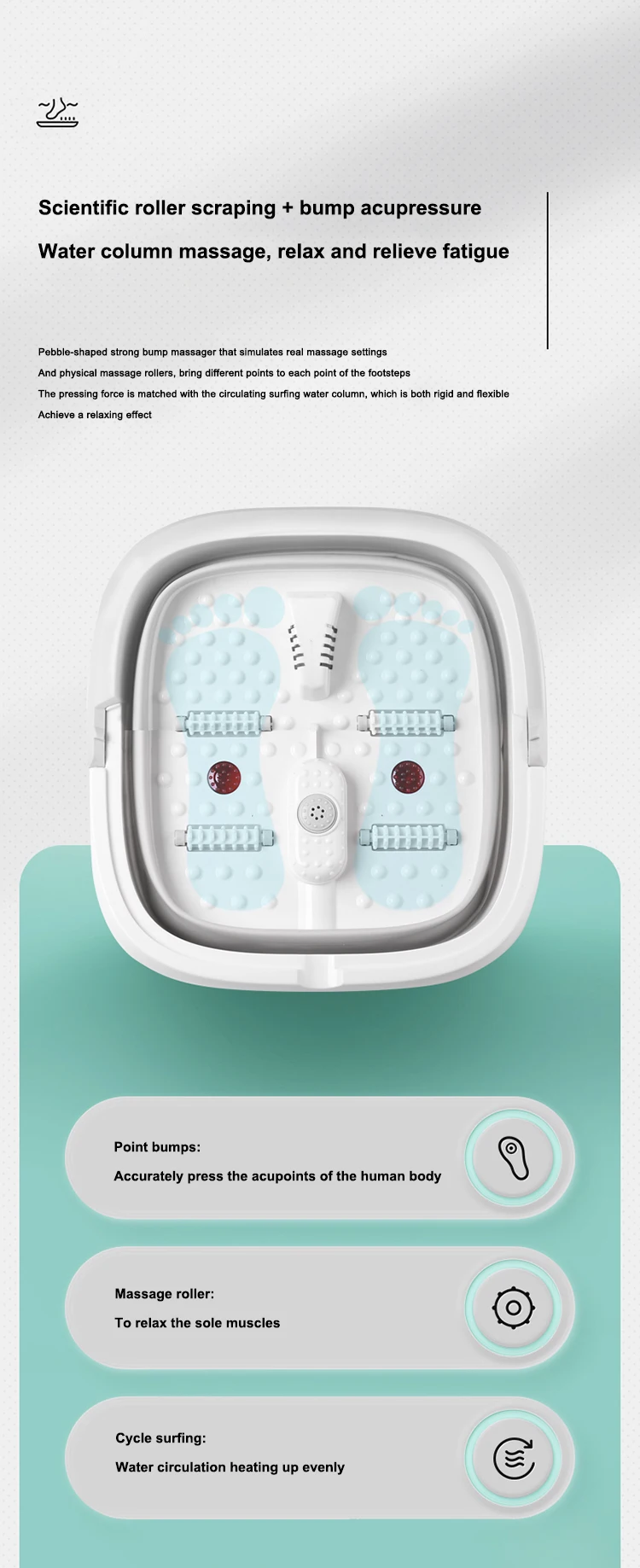 Portable Folding Foot Bath Barrel Collapsible Bath Foot SPA Massage Foot Bath Tub For Home