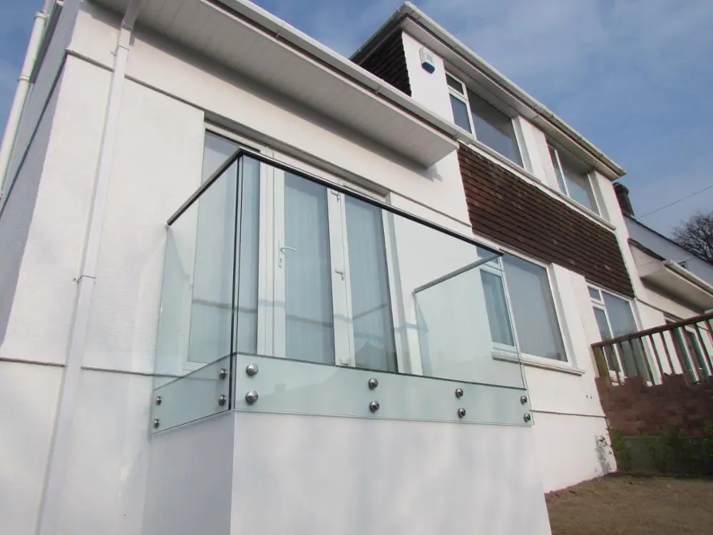 Outdoor Full Frameless Glass Railing Standoff Glass Balustrade Handrail
