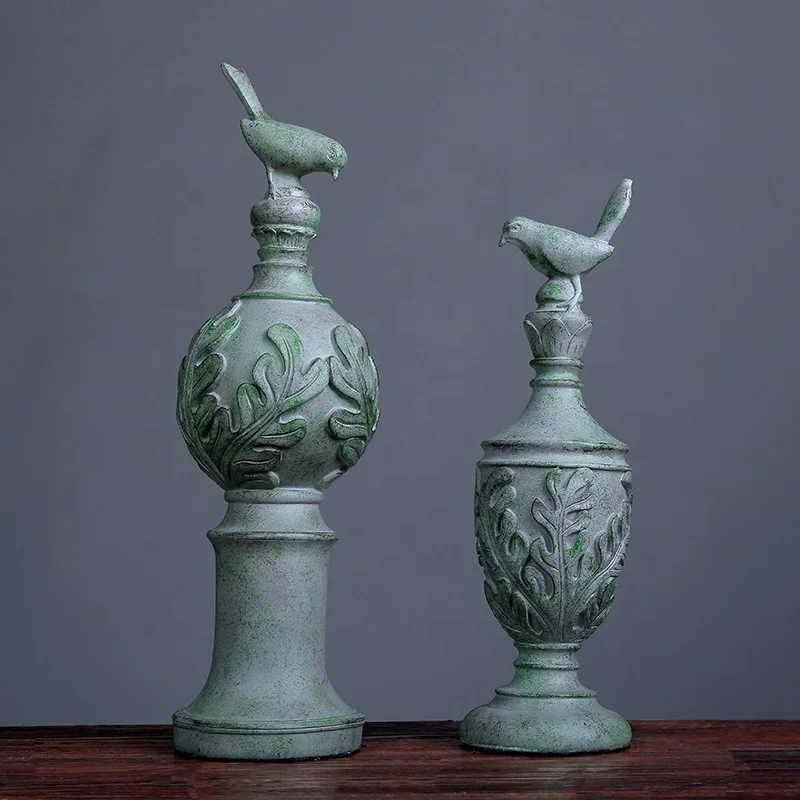 Wholesale Animal Pieces Accessories Artifacts Antique bird Desk Ornament Show Pieces For Home Decoration retro sculpture