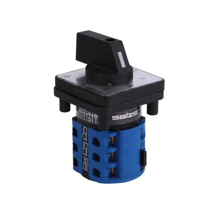 Salzer SA16 16Amp 0-1-2-3-4-5-6 Multi-step Cam Switch rotary switch Silver face plate 48x48mm  (TUV,CE and CB Approved)