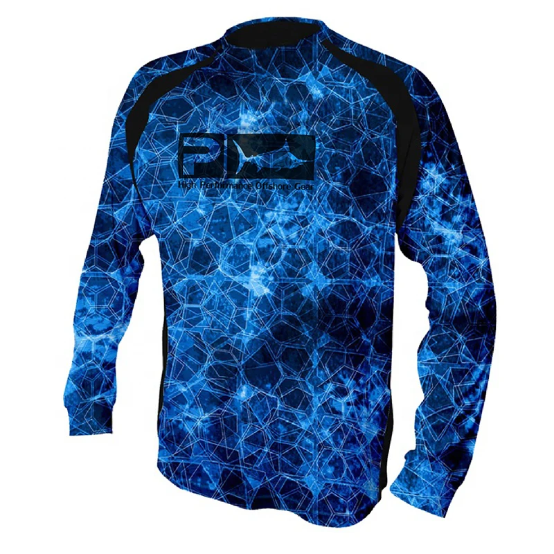  latest design long sleeve upf uv quick dry customize tournament men fishing shirts wholesale pelagic