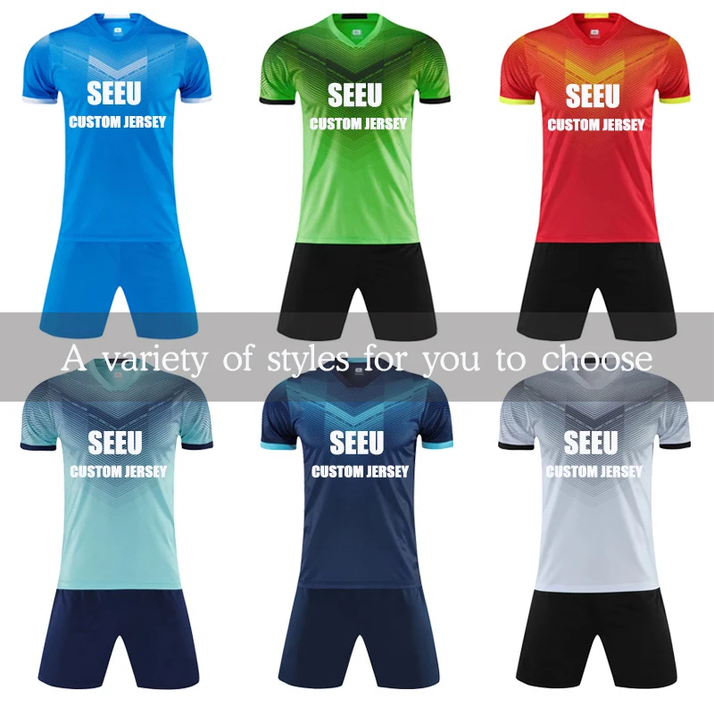 SEEU Full Custom print soccer jersey set for football team premium Quick-dry fabric jersey de soccer customize soccer jersey