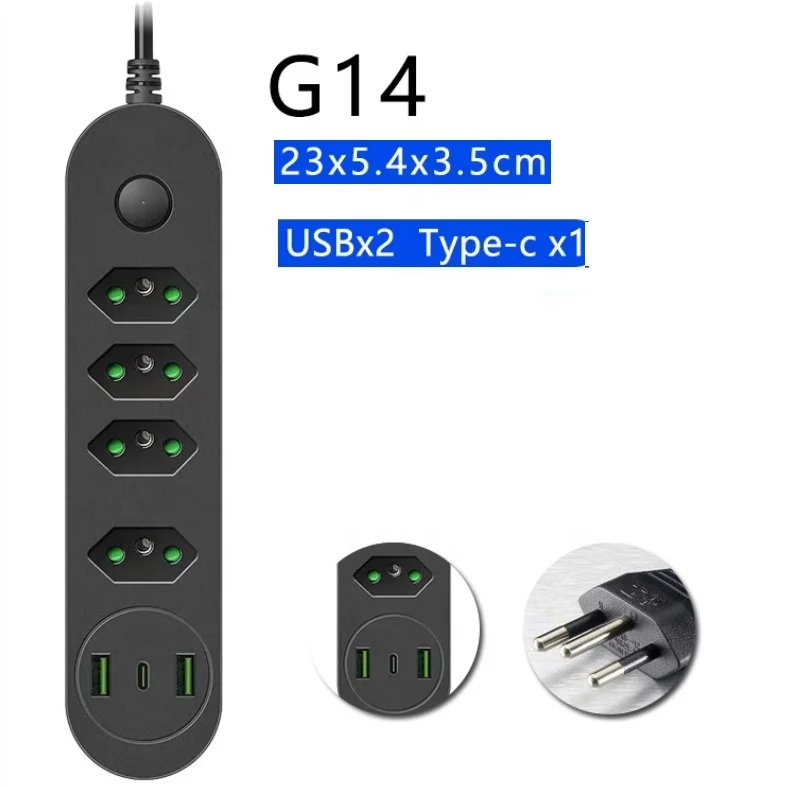 Brazilian standard USB multi hole plug socket