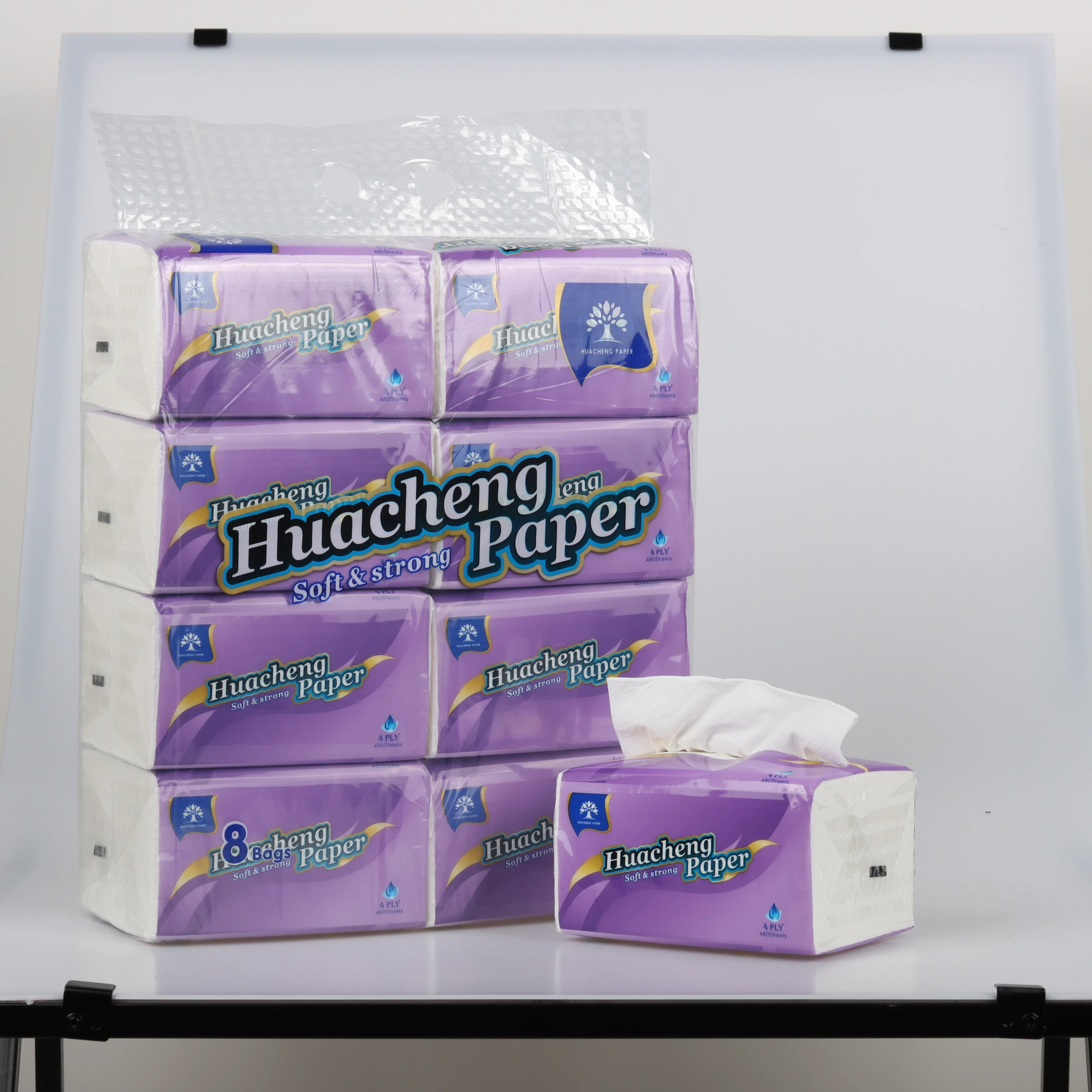Fashion Professional Soft Pack Facial Paper Custom Printed Tissue Paper 3 Ply, Plastic-Free, Eco-Friendly, Super Soft