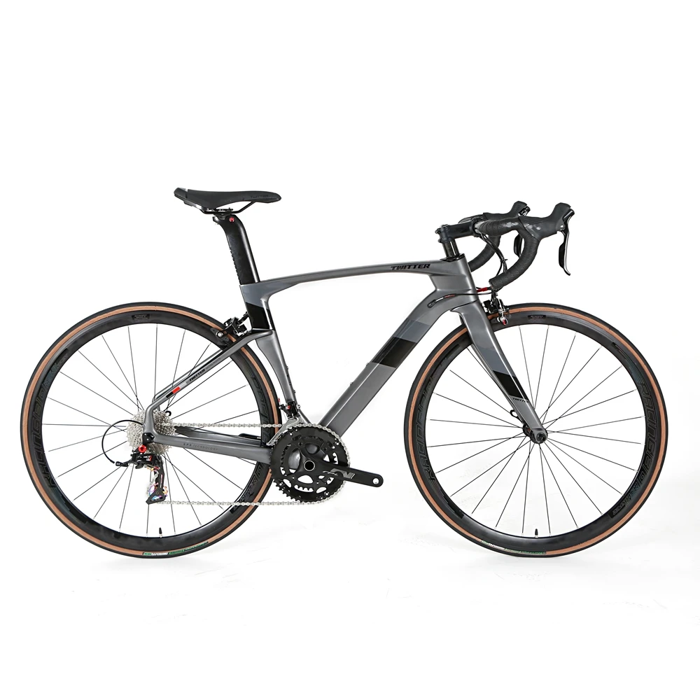 TWITTER CYCLONEpro 700c gray fisher aero carbon racing road bike 54cm