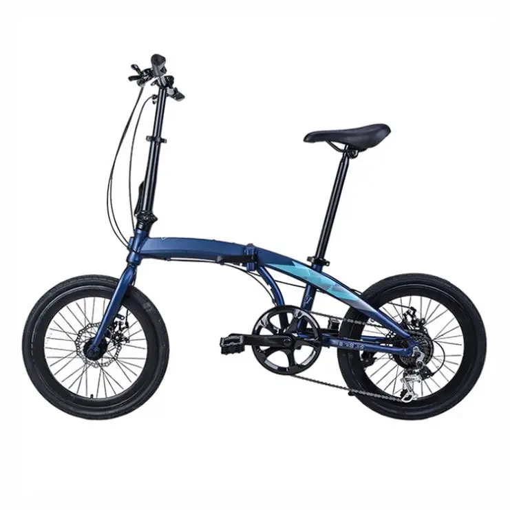 Solid Color Bike High Quality Unisex Double Disc Brake Moutain Bike Aluminum Alloy Foldable Bicycle 20 Inch