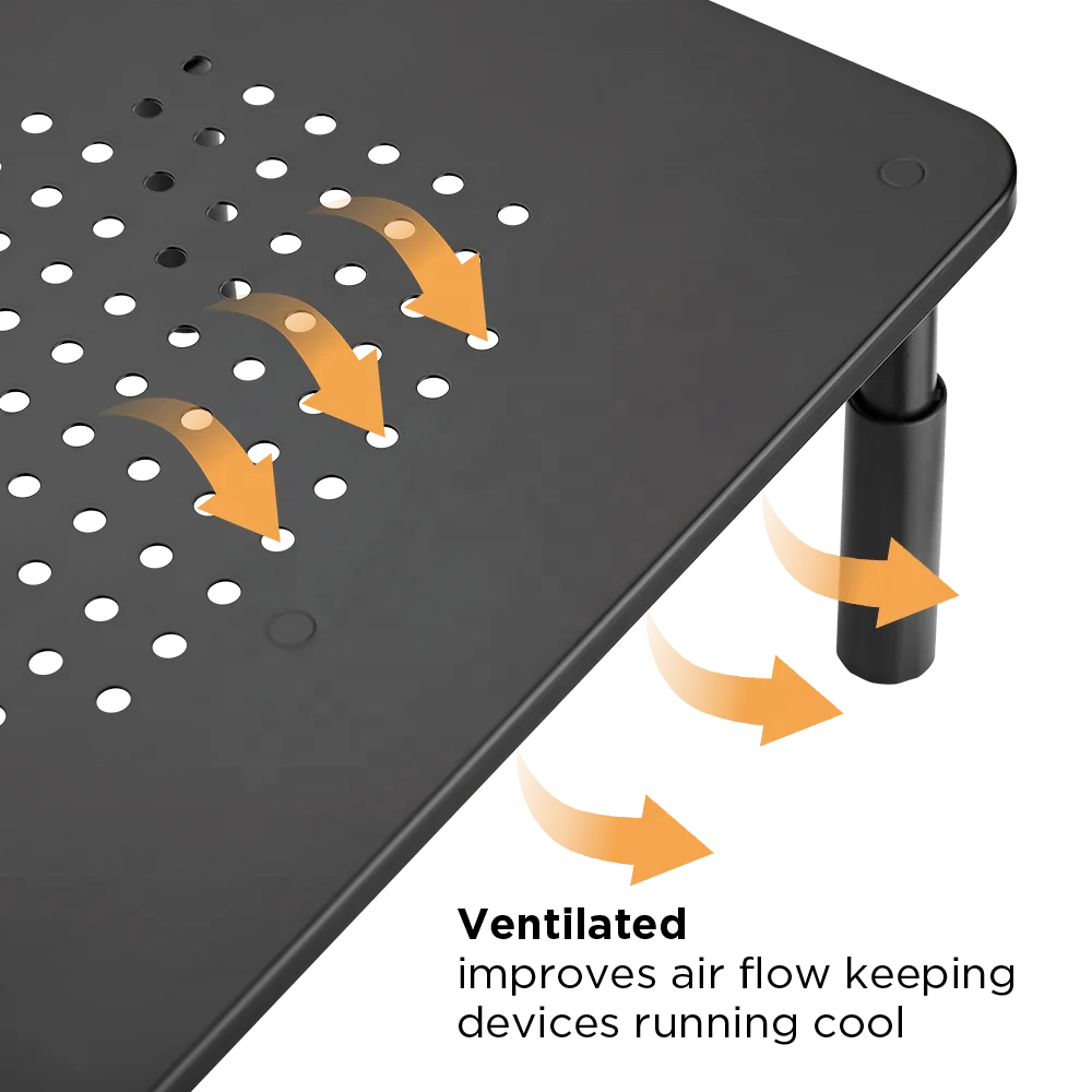 Customizable Office Use Plastic Ventilated Height Adjustable Monitor Laptop Riser Stand for Dual Monitors