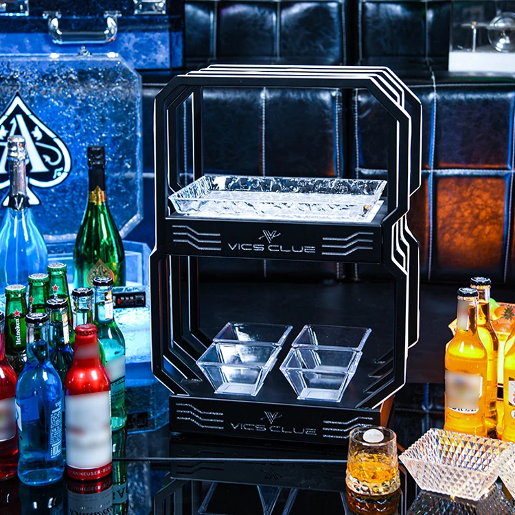 Party Bar Night Club KTV Plastic Glowing Fruit Plate Colorful Led Fruit Vegetable Serving Tray