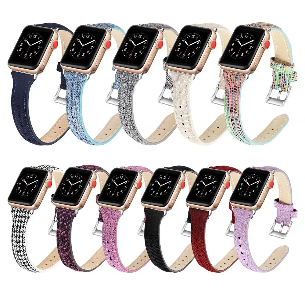 Оптовая продажа, заводская цена, Холщовый ремешок для часов 38 мм/40 мм/42 мм/44 мм для Iwatch серии 1 2 3 4