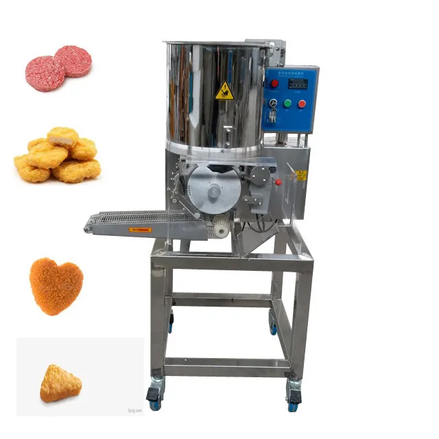 Industrial small capacity chicken nuggets burger patty forming and coating production line