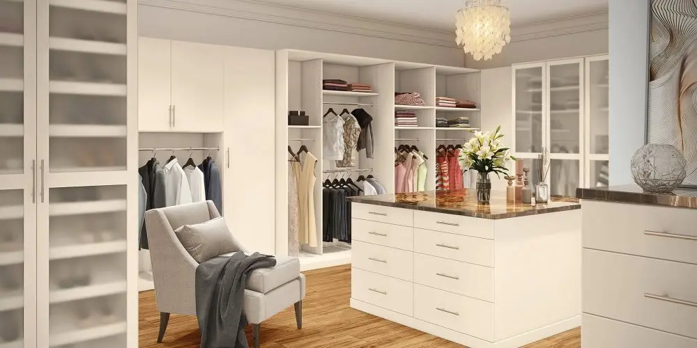 built-in wardrobe without door
