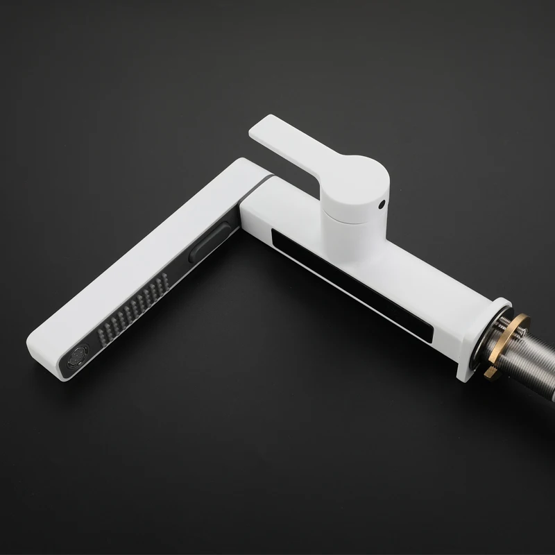 Intelligent Digital Display Faucet Household Washbasin Rotating Handle Adjustable Temperature Display Cold And Hot Faucet