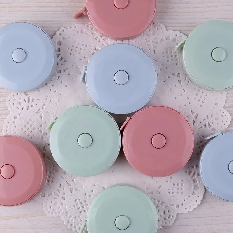 60 Inch Soft Fabric Push Button Sewing Retractable Body Measuring Weight Loss Tape Scale Ruler for Cloth Tailor Knitting Craft