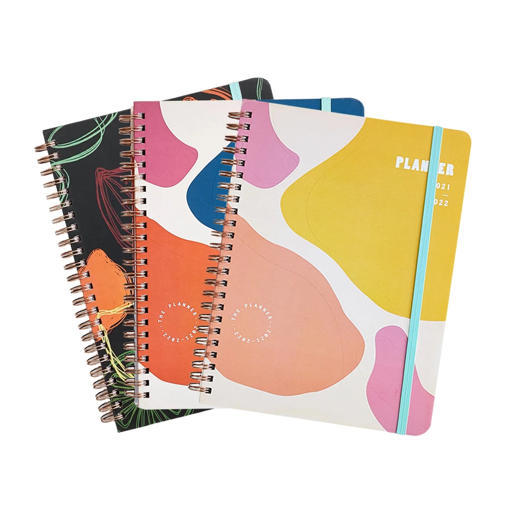 A5 hardcover diary notebook custom printing spiral notebook 2022 agenda planner