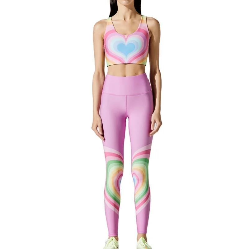 Custom Quick Dry Children Workout Sets Yoga Wear Leggings Sportswear Girls Activewear Printed Fitness Dance Kid Yoga Set