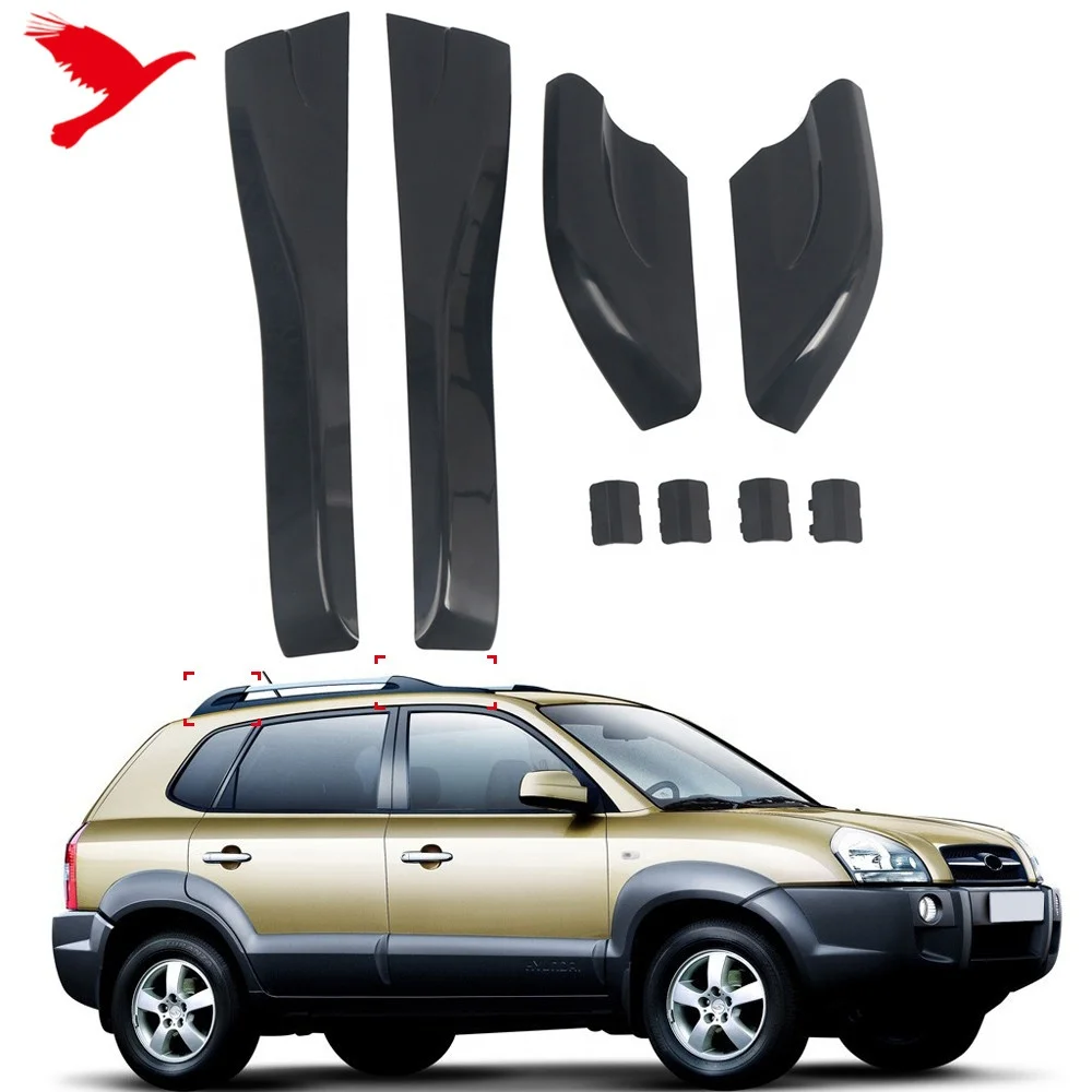 For Hyundai Tucson 2004-2008 Car Exterior Accessories Roof Rails Rack Leg Cover End Protection Cover Shell Trim 4PCS