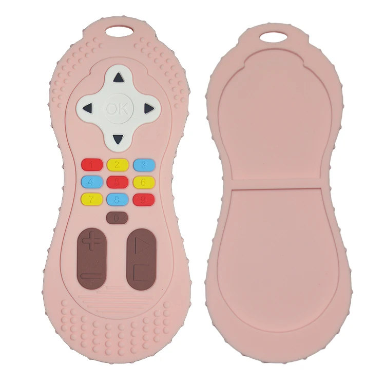 MHC 2023 Hot Baby Chew Toy Silicone Baby Teether Remote Control Toother Tv Remote Control Shape Teething Toy Remote Teether